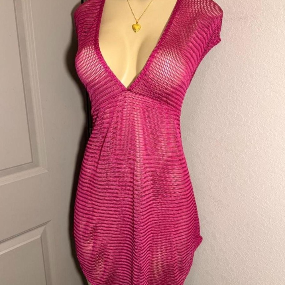 South Moon Under pink mesh mini dress